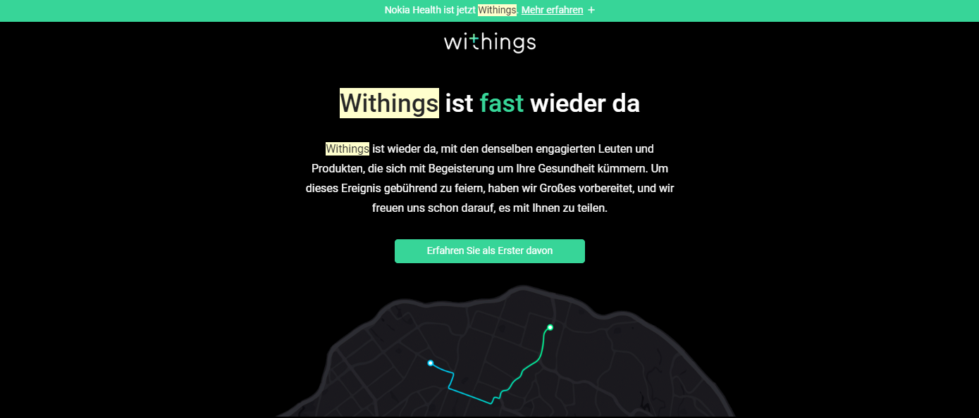 withings ist wieder da - bye bye Nokia - VERDAMMT! // Quelle: withings email