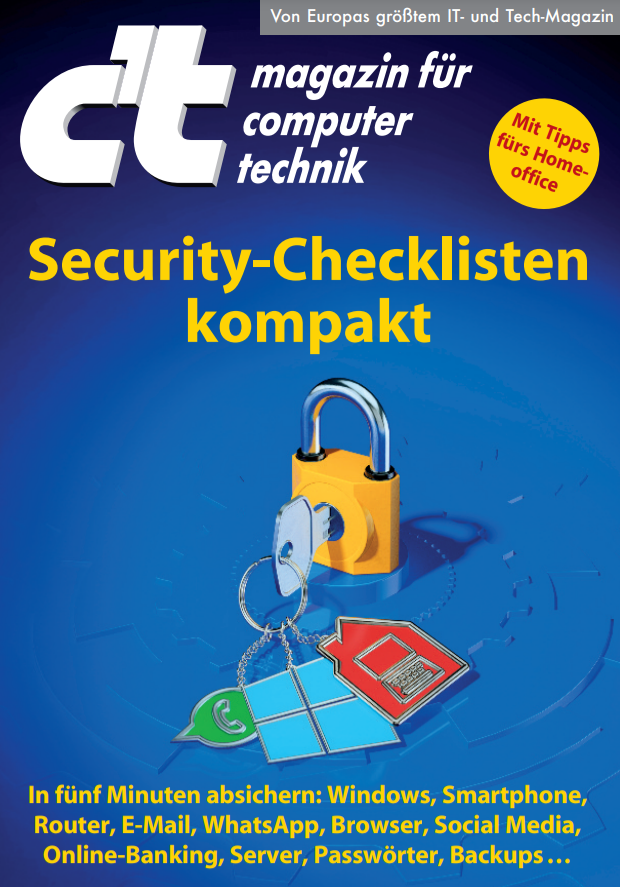 c't Security Checklisten kompakt 2020 /Bild-/Quelle: heise-Verlag